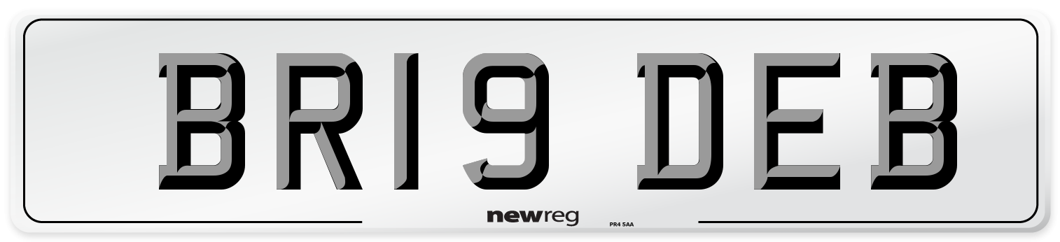 BR19 DEB Number Plate from New Reg